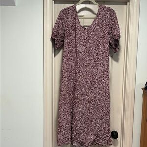 Old Navy Burgundy Floral Midi Dress